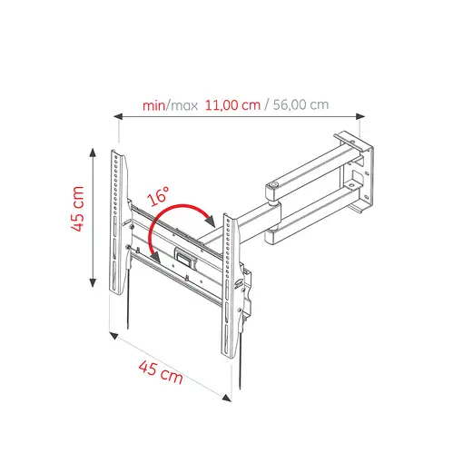 Ultimate RX-1000 soporte para TV 139,7 cm (55'') Negro