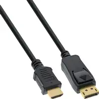 InLine 17184 adaptador de cable de vídeo 1,5 m DisplayPort HDMI Negro