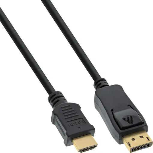 InLine 17184 adaptador de cable de vídeo 1,5 m DisplayPort HDMI Negro