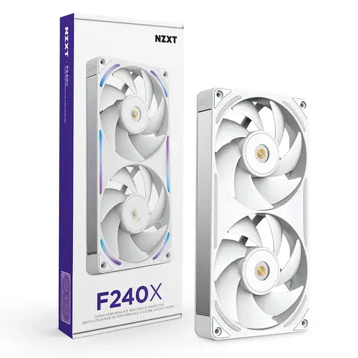 NZXT F240X Carcasa del ordenador Ventilador 12 cm Blanco 1 pieza(s)