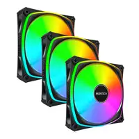 Montech RX120 PRO Carcasa del ordenador Ventilador 12 cm Blanco 3 pieza(s)