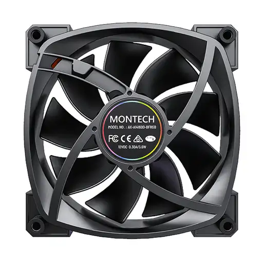Montech RX140 PWM Carcasa del ordenador Ventilador 14 cm Negro 1 pieza(s)