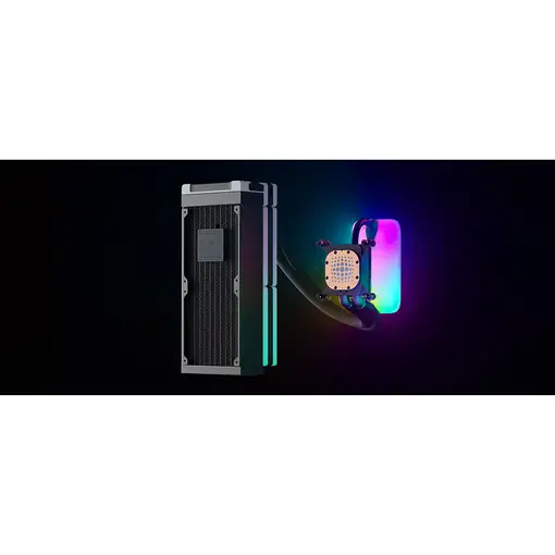 HYTE THICC Q60 Procesador Kit de refrigeración líquida 12 cm Negro, Blanco 2 pieza