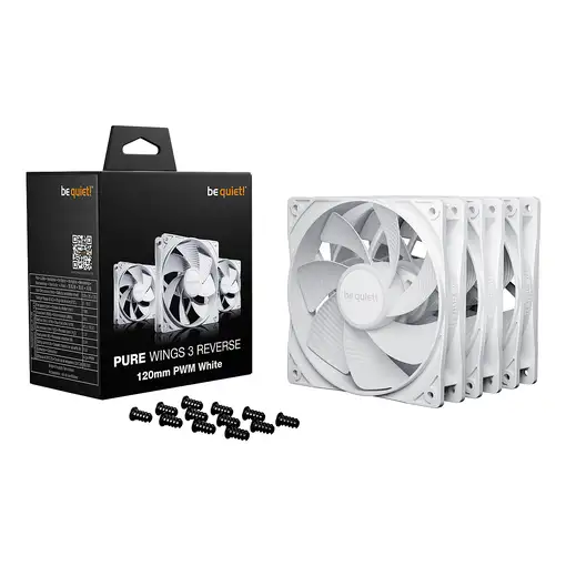 be quiet! Pure Wings 3 120mm | PWM Reverse White Triple-Pack Carcasa del ordenador