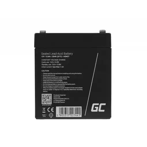 Green Cell AGM27 batería para sistema ups Sealed Lead Acid (VRLA) 12 V 5 Ah