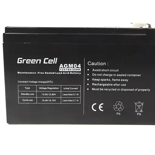 Green Cell AGM04 batería para sistema ups Sealed Lead Acid (VRLA) 12 V 7 Ah