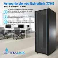 Extralink Armario rackmount 37U 600x1000 Negro de pie