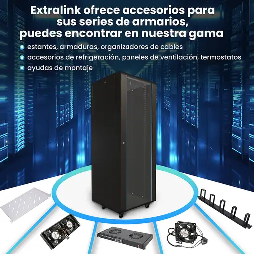 Extralink Armario rackmount 37U 600x1000 Negro de pie
