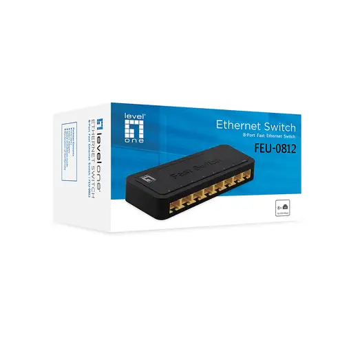 LevelOne FEU-0812 switch No administrado Fast Ethernet (10/100) Negro