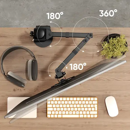 ONKRON D121E-B soporte para monitor 86,4 cm (34") Escritorio Negro