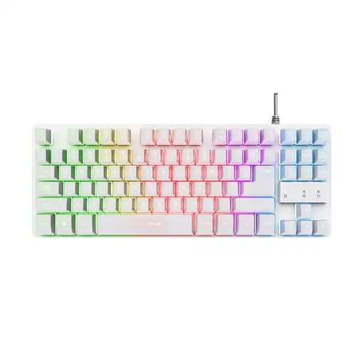 Trust GXT 833W THADO teclado Juego USB QWERTY Inglés de EE. UU. Blanco