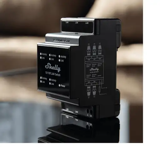 Shelly LAN Switch Interruptor inteligente Negro