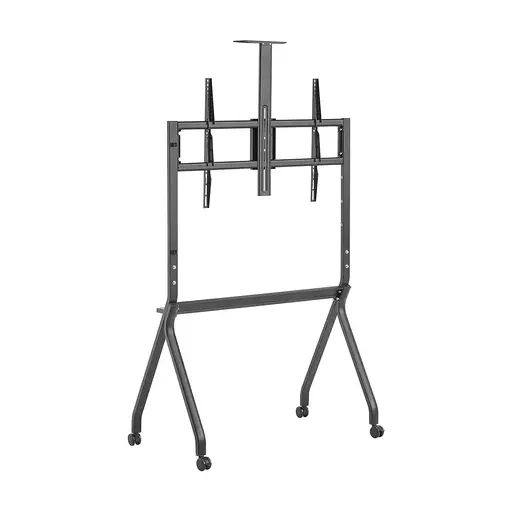 AISENS Soporte de Suelo Pro Con Rueda, 1 Bandeja Y Soporte de Camara Para Pantalla