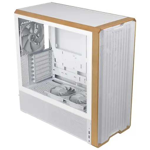 Lian Li Lancool LAN217W carcasa de ordenador Midi Tower Blanco, Madera