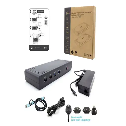 i-tec USB 3.0 / USB-C / Thunderbolt Dual Display Docking Station + Power Delivery