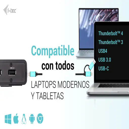 i-tec USB 3.0 / USB-C / Thunderbolt Dual Display Docking Station + Power Delivery