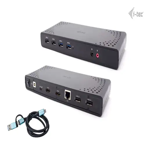 i-tec USB 3.0 / USB-C / Thunderbolt Dual Display Docking Station + Power Delivery