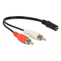 DeLOCK 85806 cable de audio 0,2 m 2 x RCA 3,5mm Negro, Rojo, Blanco