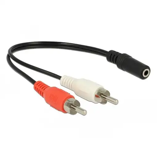DeLOCK 85806 cable de audio 0,2 m 2 x RCA 3,5mm Negro, Rojo, Blanco