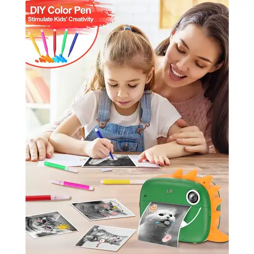 Cámara instantánea de impresión Klack niños Verde