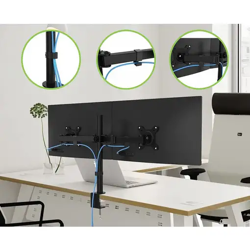 Techly ICA-LCD 482-D soporte para monitor 68,6 cm (27") Escritorio Negro