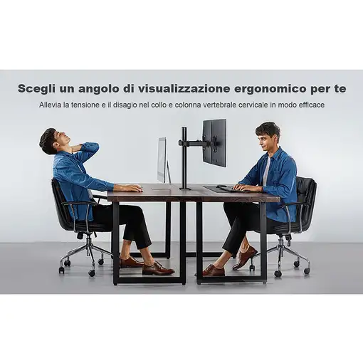 Techly ICA-LCD 482-D soporte para monitor 68,6 cm (27") Escritorio Negro