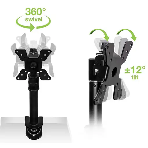 Techly ICA-LCD 500BK soporte para monitor 76,2 cm (30") Escritorio Negro