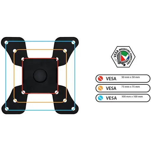 Techly ICA-LCD 500BK soporte para monitor 76,2 cm (30") Escritorio Negro