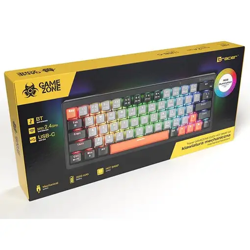 Tracer TRAKLA47297 teclado Juego USB + RF Wireless + Bluetooth QWERTY Inglés Gris