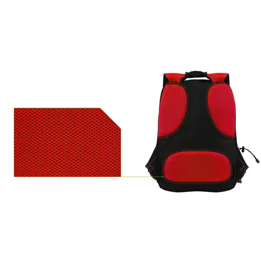 KeepOut BK7RXL mochila Negro, Rojo Imitación piel, Nylon