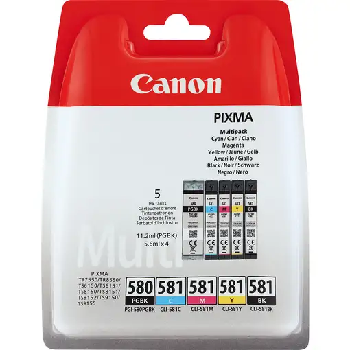 Canon PGI-580/CL-581 cartucho de tinta 5 pieza(s) Original Rendimiento estándar Ne Canon PGI-580/CL-581 cartucho de tinta 5 pieza(s) Original Rendimiento estándar Ne