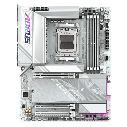 GIGABYTE X870E AORUS ELITE WIFI7 ICE Placa base - Soporta procesadores AMD Ryzen 9