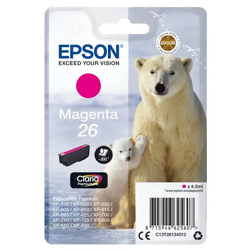 Epson Polar bear Cartucho 26 magenta (etiqueta RF) Epson Polar bear Cartucho 26 magenta (etiqueta RF)