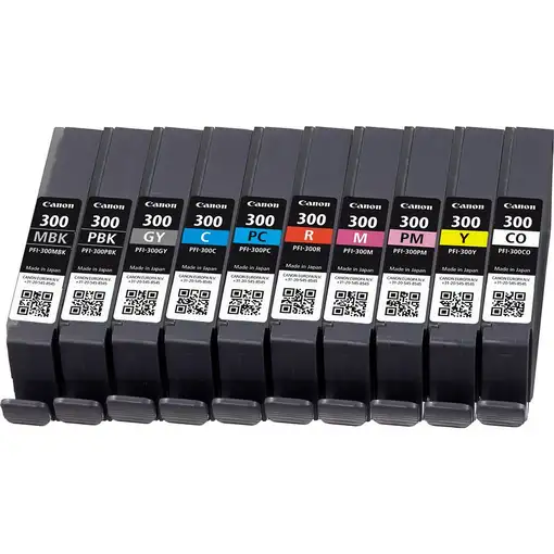 Canon PFI-300 cartucho de tinta 10 pieza(s) Original Negro, Azul, Cian, Gris, Mage