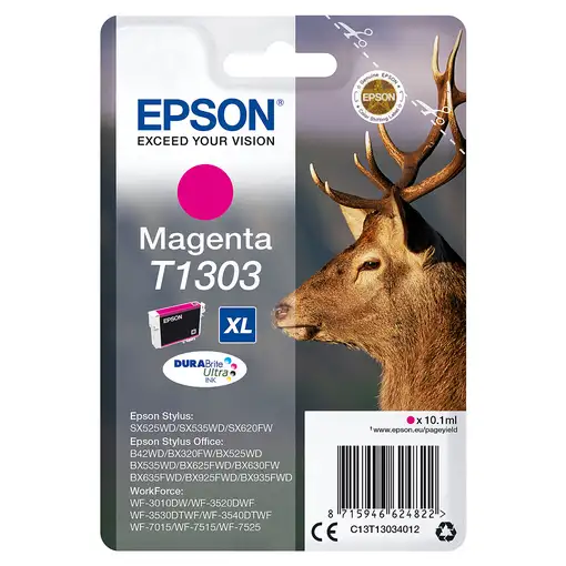 Epson Stag Tinta magenta T1303 DURABrite Ultra Ciervo Epson Stag Tinta magenta T1303 DURABrite Ultra Ciervo