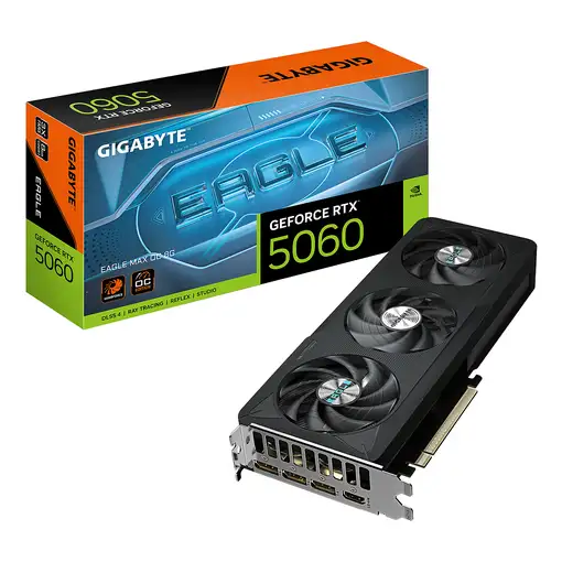 GIGABYTE GeForce RTX 5060 EAGLE MAX OC 8G Tarjeta Gráfica – 8 GB GDDR7, 128 bits,