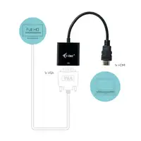i-tec HDMI2VGAADA adaptador de cable de vídeo 0,15 m HDMI VGA Negro