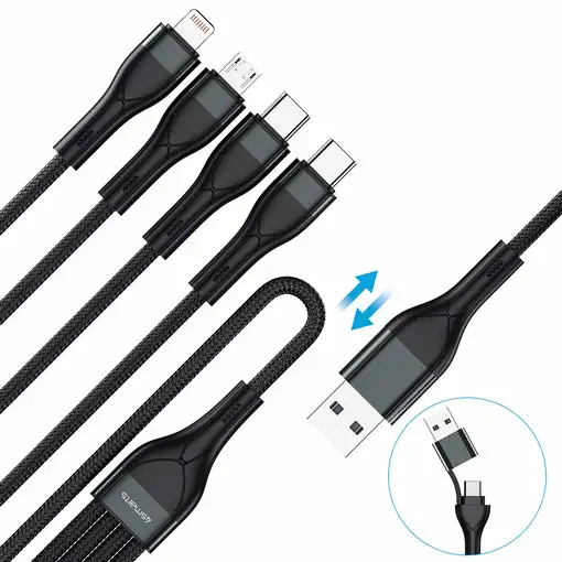 4smarts 541023 cable USB 1,2 m USB A/USB C USB C/Micro USB-A/Lightning Negro