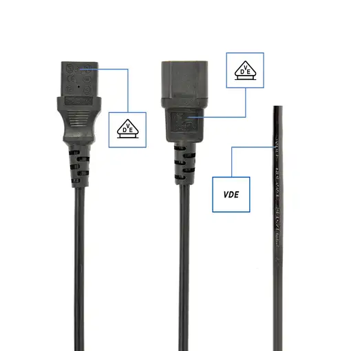 Gembird PC-189-VDE cable de transmisión Negro 1,8 m C14 acoplador