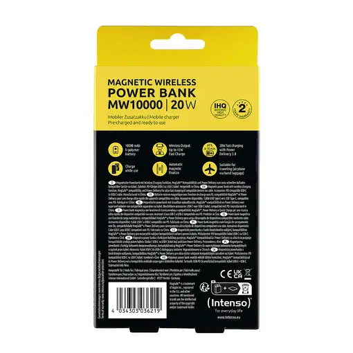 Intenso Batería Externa Magnética MW10000 10000 mAh – Compatible con MagSafe