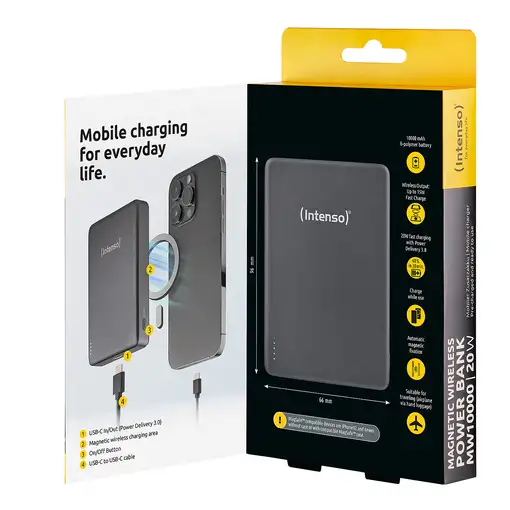 Intenso Batería Externa Magnética MW10000 10000 mAh – Compatible con MagSafe