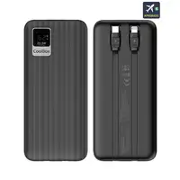 CoolBox POWERBANK DP10 10000MAH LCD+CABLES INTEGRADOS USB-C+LIGHTING NEGRO