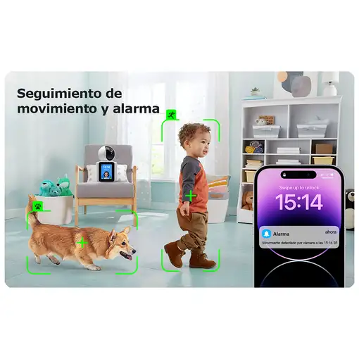 Cámara de Seguridad Doméstica Klack para Interiores, monitor para bebes