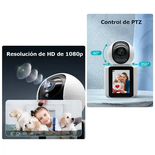 Cámara de Seguridad Doméstica Klack para Interiores, monitor para bebes