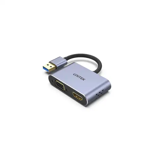 UNITEK V1304A adaptador de cable de vídeo 0,15 m USB tipo A HDMI + VGA (D-Sub)
