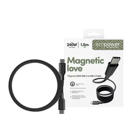 PanzerGlass empower™ by ® Magnetic 240W USB-C to USB-C Cable | USB 2.0 | 1.5M |
