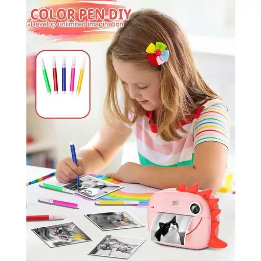 Cámara instantánea de impresión Klack para niños - Rosa
