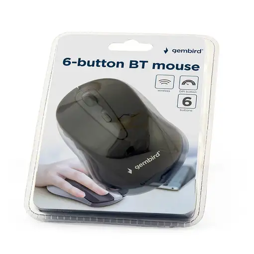 Gembird MUSWB2 ratón Oficina mano derecha Bluetooth Óptico 1600 DPI