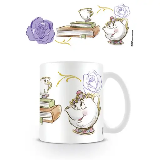 Taza chip y mrs potts la bella y la bestia disney 315ml