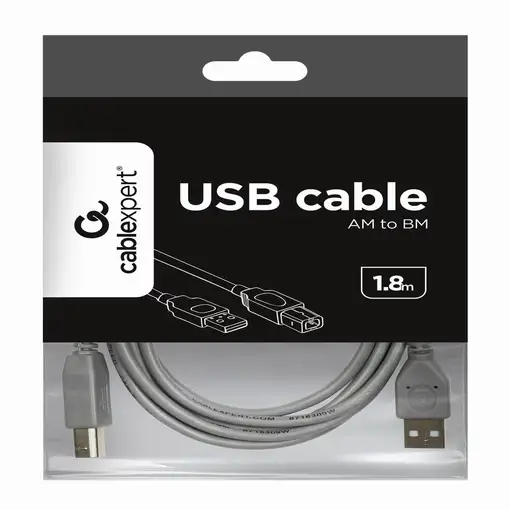 Gembird 1.8m USB 2.0 A/B M cable USB 1,8 m USB A USB B Gris